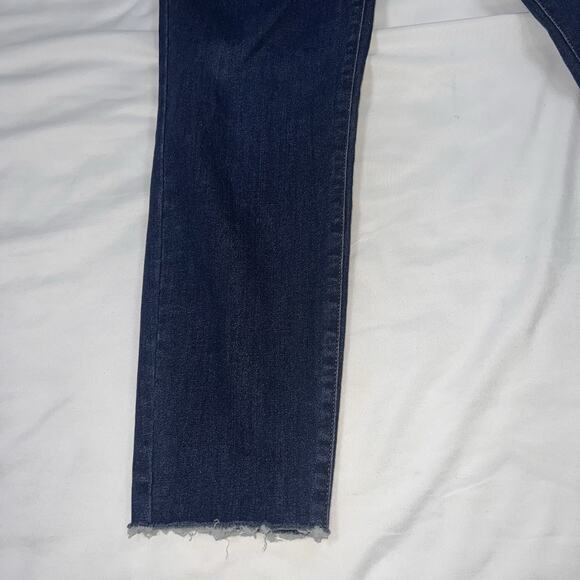 Everlane Jeans Women’s Size 31 Regular Blue Denim Mid Rise Slim Leg Raw Hem Pant - Picture 2 of 16